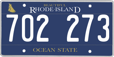 RI license plate 702273