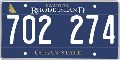 RI license plate 702274