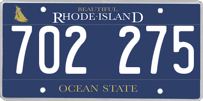 RI license plate 702275
