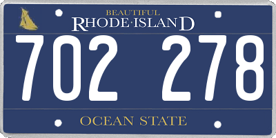 RI license plate 702278