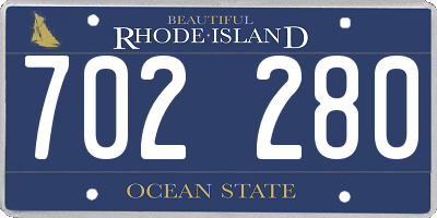 RI license plate 702280
