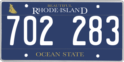 RI license plate 702283