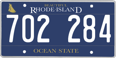 RI license plate 702284