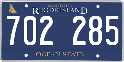 RI license plate 702285