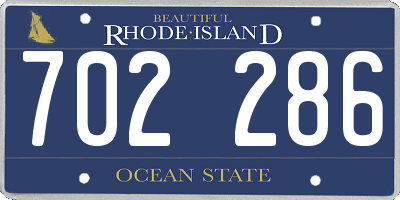 RI license plate 702286
