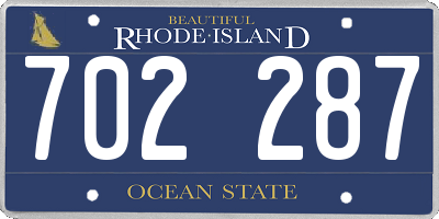 RI license plate 702287
