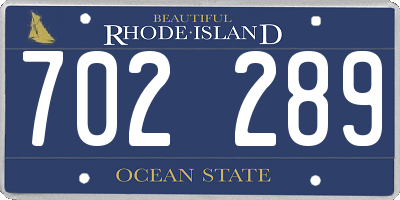 RI license plate 702289