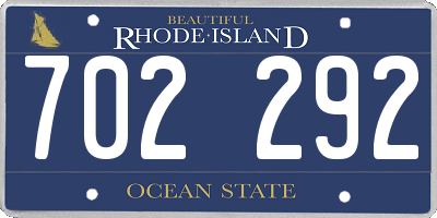 RI license plate 702292