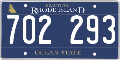 RI license plate 702293