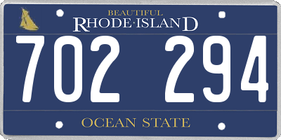RI license plate 702294