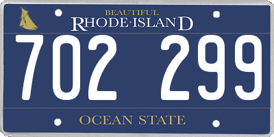 RI license plate 702299
