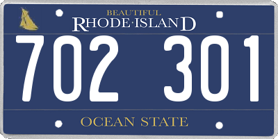 RI license plate 702301