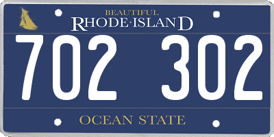 RI license plate 702302