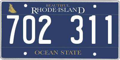 RI license plate 702311