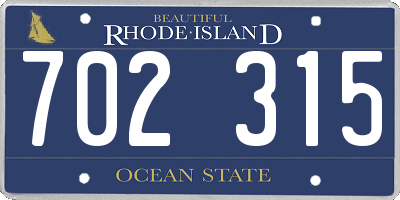 RI license plate 702315