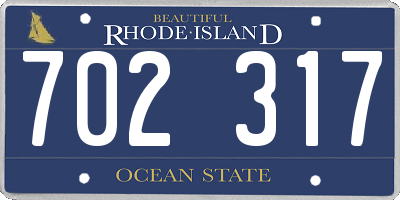 RI license plate 702317