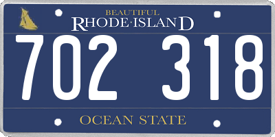 RI license plate 702318