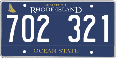 RI license plate 702321