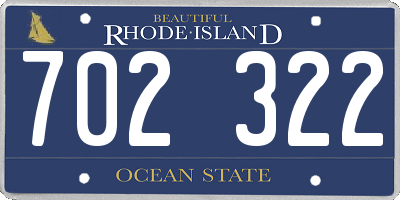 RI license plate 702322
