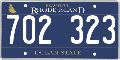 RI license plate 702323