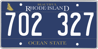 RI license plate 702327