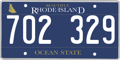 RI license plate 702329