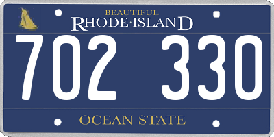 RI license plate 702330
