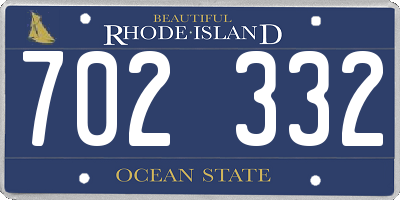 RI license plate 702332