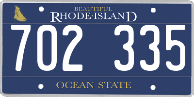 RI license plate 702335