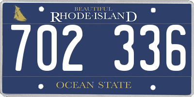 RI license plate 702336