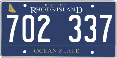 RI license plate 702337