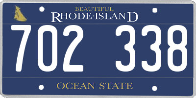 RI license plate 702338