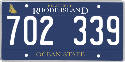 RI license plate 702339