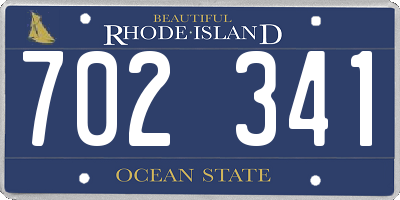 RI license plate 702341