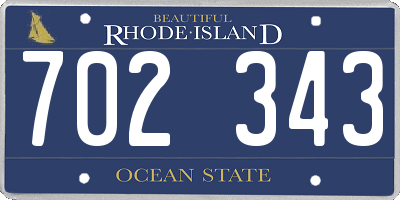 RI license plate 702343
