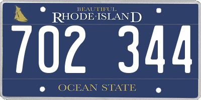 RI license plate 702344