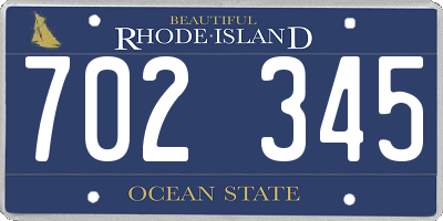 RI license plate 702345