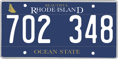 RI license plate 702348