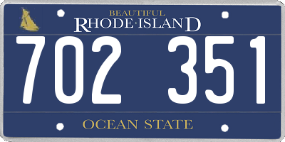 RI license plate 702351