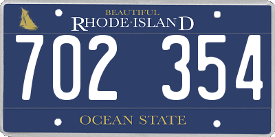 RI license plate 702354