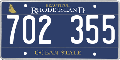 RI license plate 702355