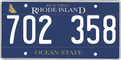 RI license plate 702358