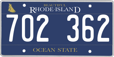 RI license plate 702362