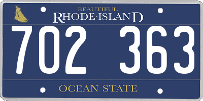 RI license plate 702363