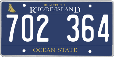 RI license plate 702364