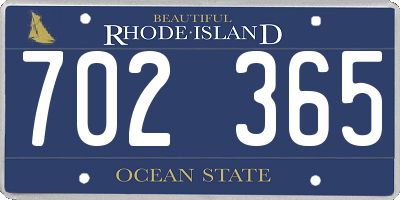 RI license plate 702365
