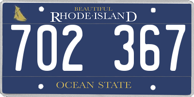 RI license plate 702367