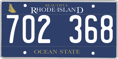 RI license plate 702368