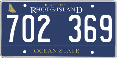 RI license plate 702369