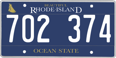 RI license plate 702374